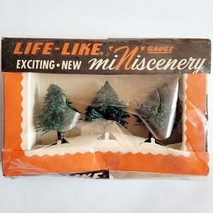 Vintage Pack of 3 miNiscenery Evergreen Trees by Life-Like Products, Inc